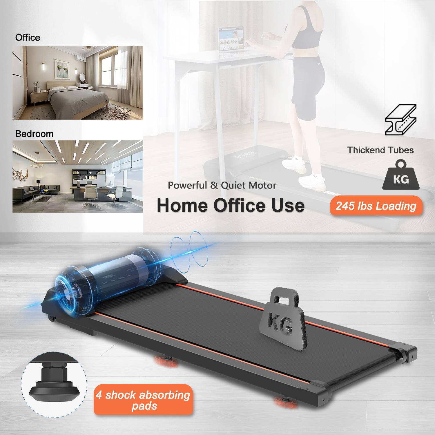 Portable Under Desk Treadmill Walking Pad - HAIIZ