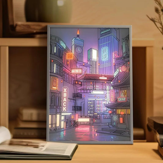 Anime LED Beautiful City Night View Light Painting - HAIIZ